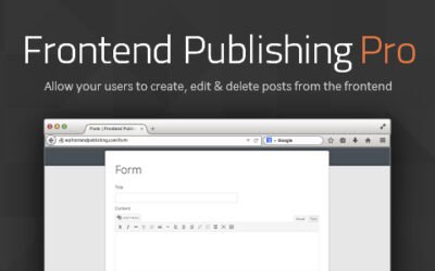 Frontend Publishing Pro – WordPress Post Submission Plugin